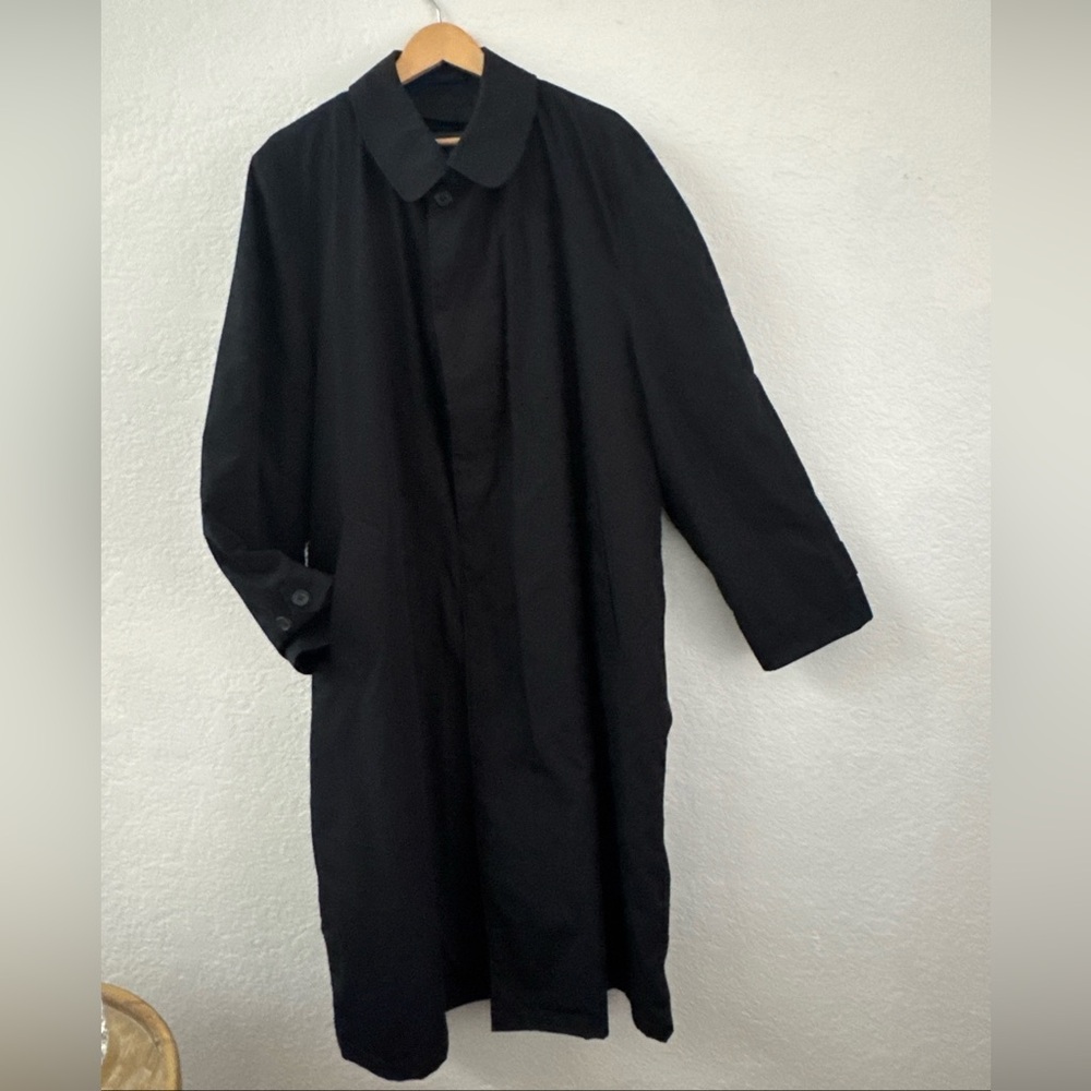 London Fog Men’s 46R Black Trench Coat With Removable Liner